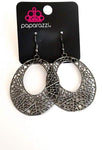 Paparazzi Serenely Shattered - Earrings Black Box 84