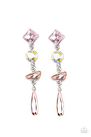Paparazzi Rock Candy Elegance - Earrings Iridescent Pink Box