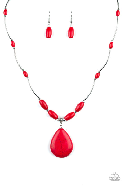 Paparazzi Explore The Elements - Necklace Red Box 52
