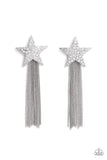 Paparazzi Superstar Solo - Earrings White LOP Exclusive Box 25