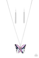 Paparazzi The Social Butterfly Effect- Necklace Purple Iridescent UV Box 143