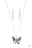 Paparazzi The Social Butterfly Effect- Necklace Purple Iridescent UV Box 143
