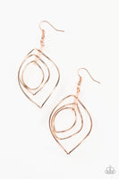 Paparazzi Asymmetrical Allure - Earrings Copper Box 20