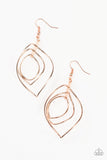 Paparazzi Asymmetrical Allure - Earrings Copper Box 20