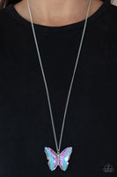 Paparazzi The Social Butterfly Effect- Necklace Purple Iridescent UV Box 143