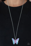 Paparazzi The Social Butterfly Effect- Necklace Purple Iridescent UV Box 143