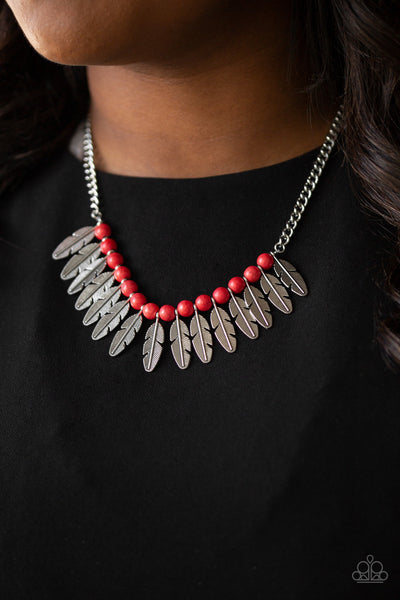 Paparazzi Desert Plumes - Necklace Red Box 41