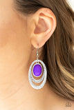Paparazzi Seaside Spinster - Earrings Purple Box 3