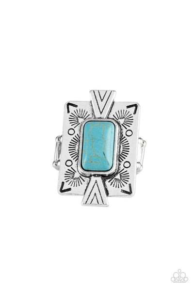 Paparazzi Stone Cold Couture - Ring Blue Box 45