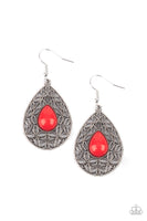 Paparazzi Fanciful Droplets - Earrings Red Box 135