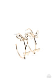Paparazzi Full Out Flutter - Earrings Gold Box 34