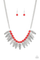 Paparazzi Desert Plumes - Necklace Red Box 41