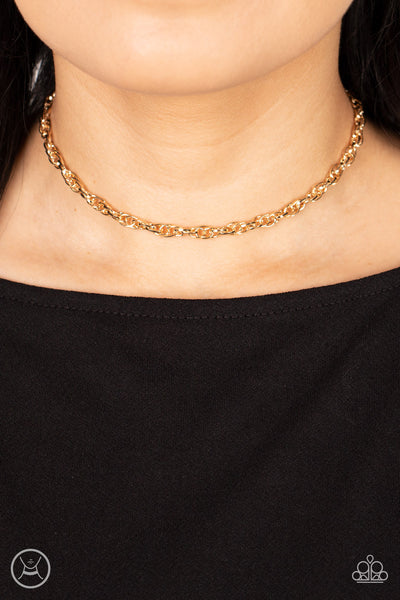 Paparazzi Urban Underdog - Choker Necklace Gold Box 136