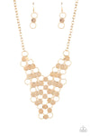 Paparazzi Net Result - Necklace Gold Box 57