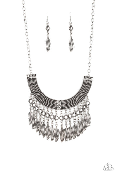 Paparazzi Fierce in Feathers - Necklace Silver Box 4