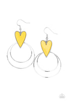 Paparazzi Happily Ever Hearts - Earrings Yellow Box 107