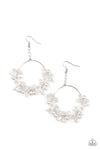 Paparazzi Floating Gardens - Earrings White Iridescent LOP Exclusive Box 134