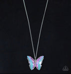 Paparazzi The Social Butterfly Effect- Necklace Purple Iridescent UV Box 143