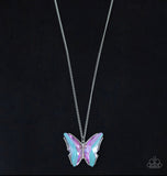 Paparazzi The Social Butterfly Effect- Necklace Purple Iridescent UV Box 143
