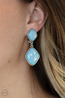 Paparazzi Double Dipping Diamonds - Earrings Clip-On Blue Box 114