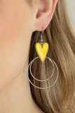 Paparazzi Happily Ever Hearts - Earrings Yellow Box 107