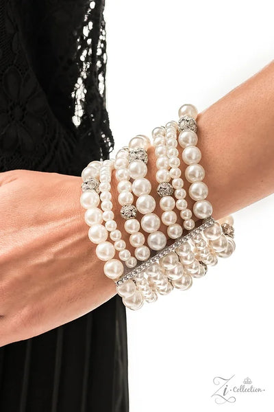 Paparazzi GLOW ology 2022 Zi Collection Bracelet White Pearls Stre Cynthia s Dazzling 5 Bling