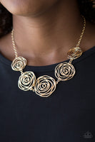 Paparazzi Rosy Rosette - Necklace Gold Box 2