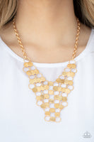 Paparazzi Net Result - Necklace Gold Box 57
