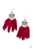 Paparazzi Plume Paradise - Earrings Red Box 135