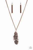 Paparazzi Free Bird - Feather Necklace Copper Box 29