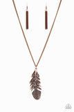 Paparazzi Free Bird - Feather Necklace Copper Box 29