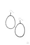 Paparazzi OVAL-ruled! - Earrings Black Box 124