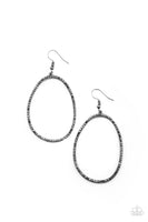 Paparazzi OVAL-ruled! - Earrings Black Box 124