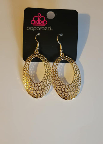 Paparazzi The HOLE Nine Yards - Exclusive Earrings Gold Box 123