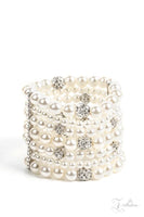 Paparazzi GLOW-ology - 2022 Zi Collection Bracelet - White Pearls Stretchy