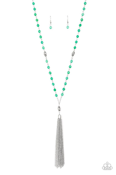 Paparazzi Tassel Takeover - Necklace Green Box 27
