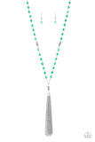 Paparazzi Tassel Takeover - Necklace Green Box 27