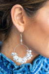 Paparazzi Floating Gardens - Earrings White Iridescent LOP Exclusive Box 134