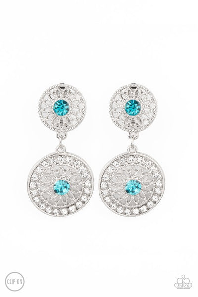 Paparazzi Life Of The Garden Party - Clip-On Earrings Blue Box 106