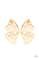 Paparazzi Butterfly Frills - Earrings Gold Box 120