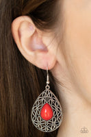 Paparazzi Fanciful Droplets - Earrings Red Box 135