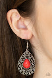 Paparazzi Fanciful Droplets - Earrings Red Box 135