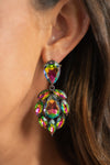 Paparazzi Galactic Go-Getter - Earrings Multi Oil Spill LOP Exclusive Box 134