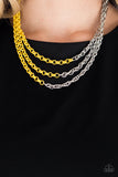 Paparazzi Turn Up The Volume - Necklace Yellow Box 46