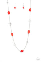 Paparazzi Glossy Glamorous - Necklace Red Box 137