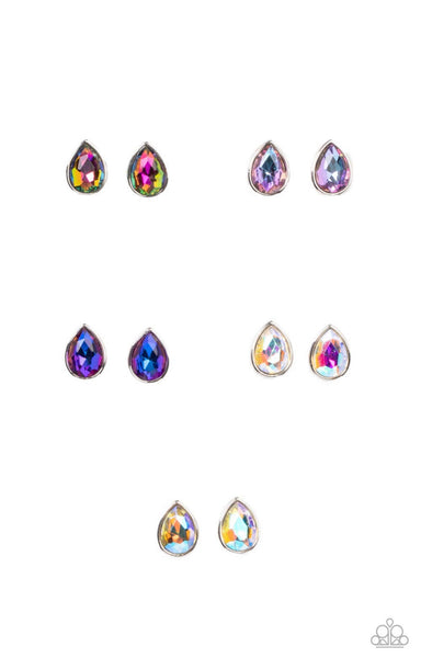 Paparazzi Starlet Shimmer - Earrings Iridescent Oil Spill Teardrop Gems