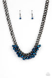 Paparazzi Galactic Knockout Oil Spill Necklace Blue Box 82