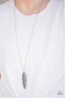 Paparazzi Sky Quest - Feather Necklace Silver Box 12