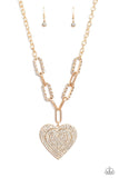 Paparazzi Roadside Romance - Necklace Gold Heart LOP Exclusive Box 25