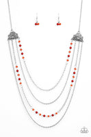 Paparazzi Pharaoh Finesse - Necklace Red Box 25